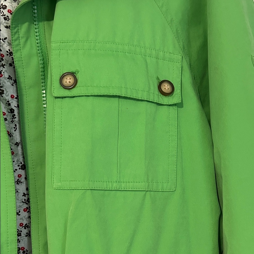 Talbots Bright Green Utility Jacket - image 3
